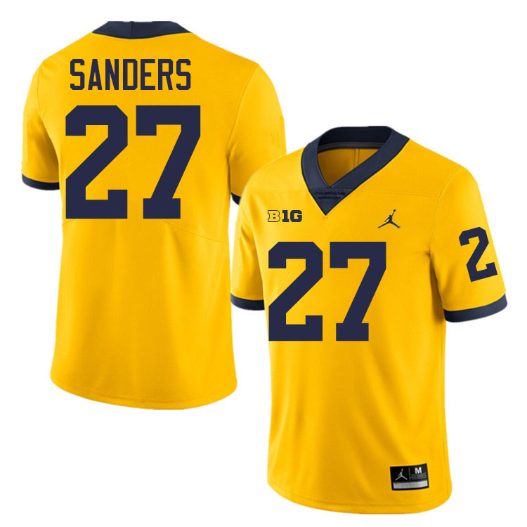 Jayden Sanders Michigan Jersey,Michigan Wolverines #27 Jayden Sanders College Football Jersey Youth-Maize